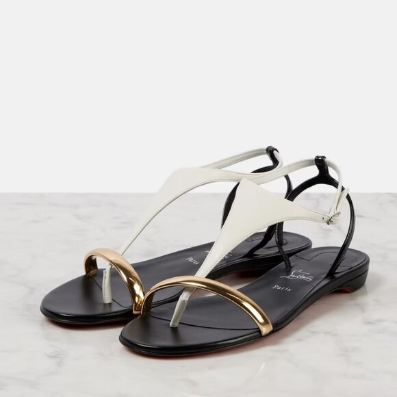 Christian Louboutin ATHINITA Athina T Strap Flat Gladiator Sandals Shoes - Picture 2 of 16